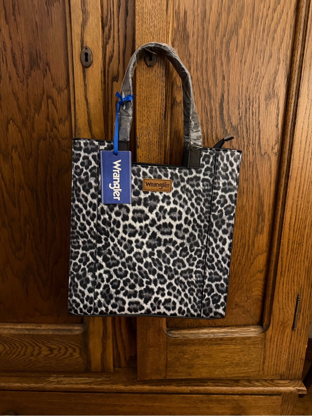 Wrangler Leopard Print Black & White Tote Bag